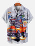 Men's Cartoon Funny Graphic Short Sleeve Hawaiian Shirt